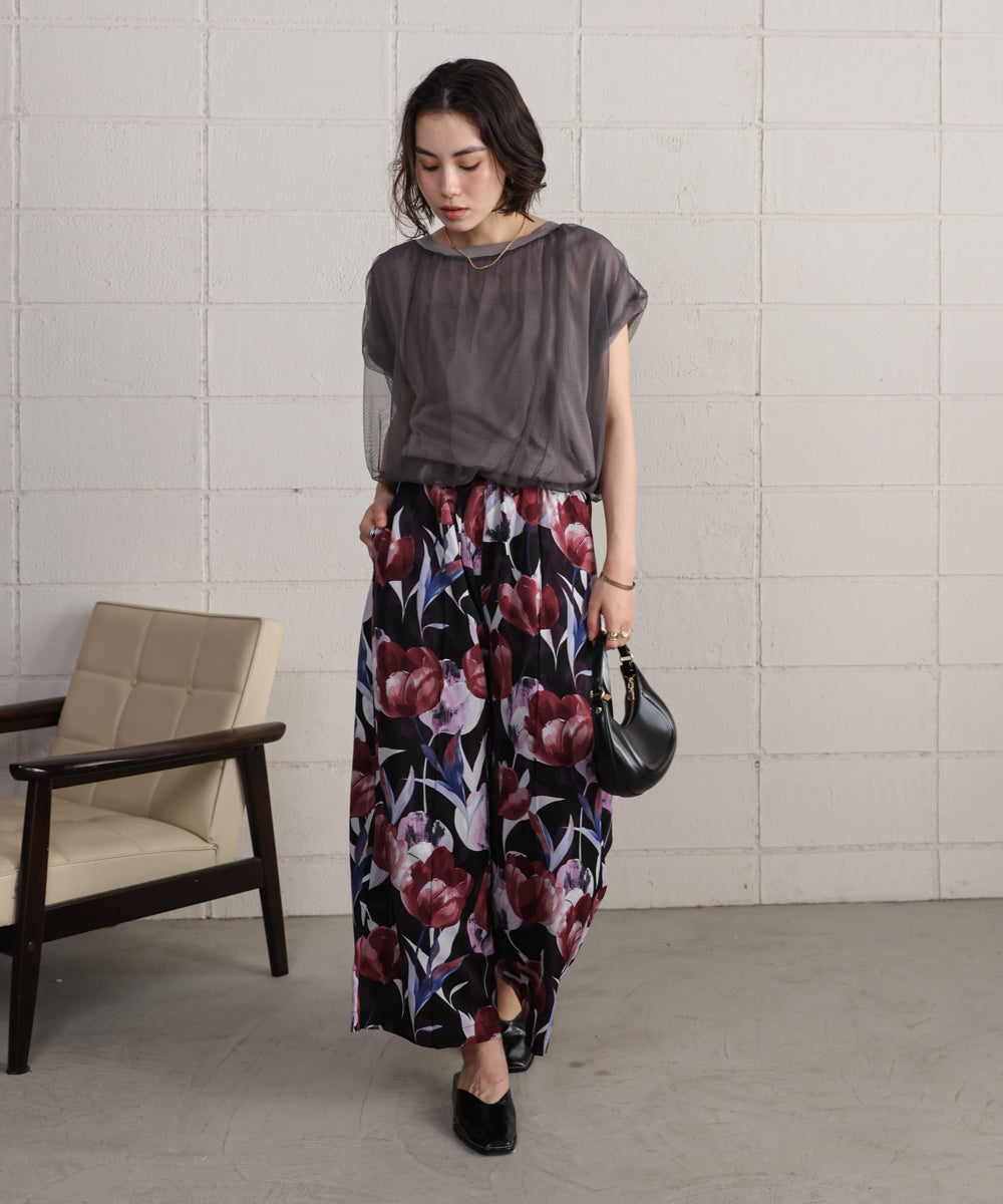 花柄センターシームパンツ