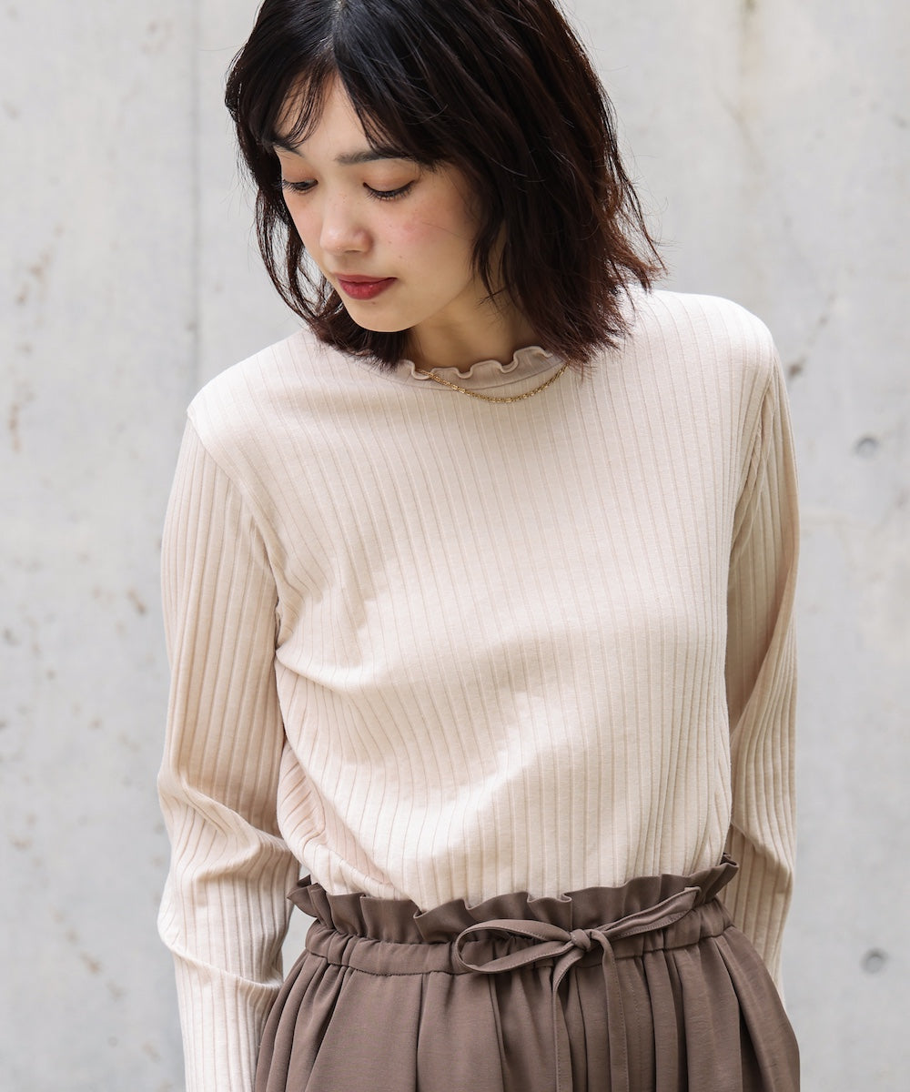 スリーブリブカットソー