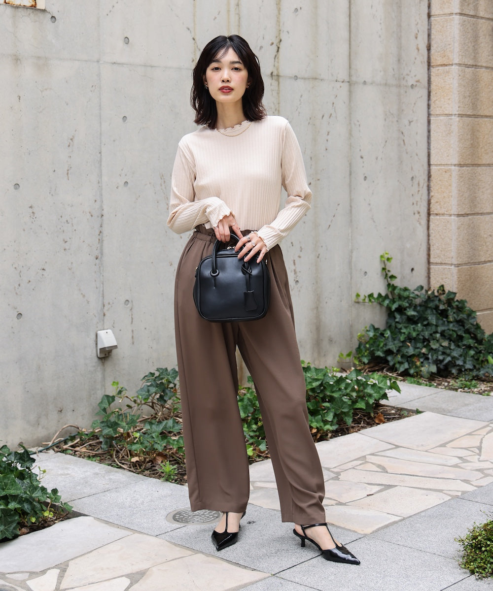 スリーブリブカットソー