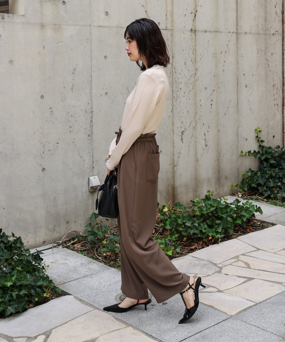 スリーブリブカットソー