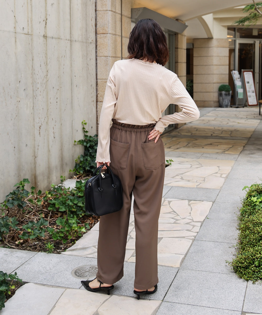 スリーブリブカットソー