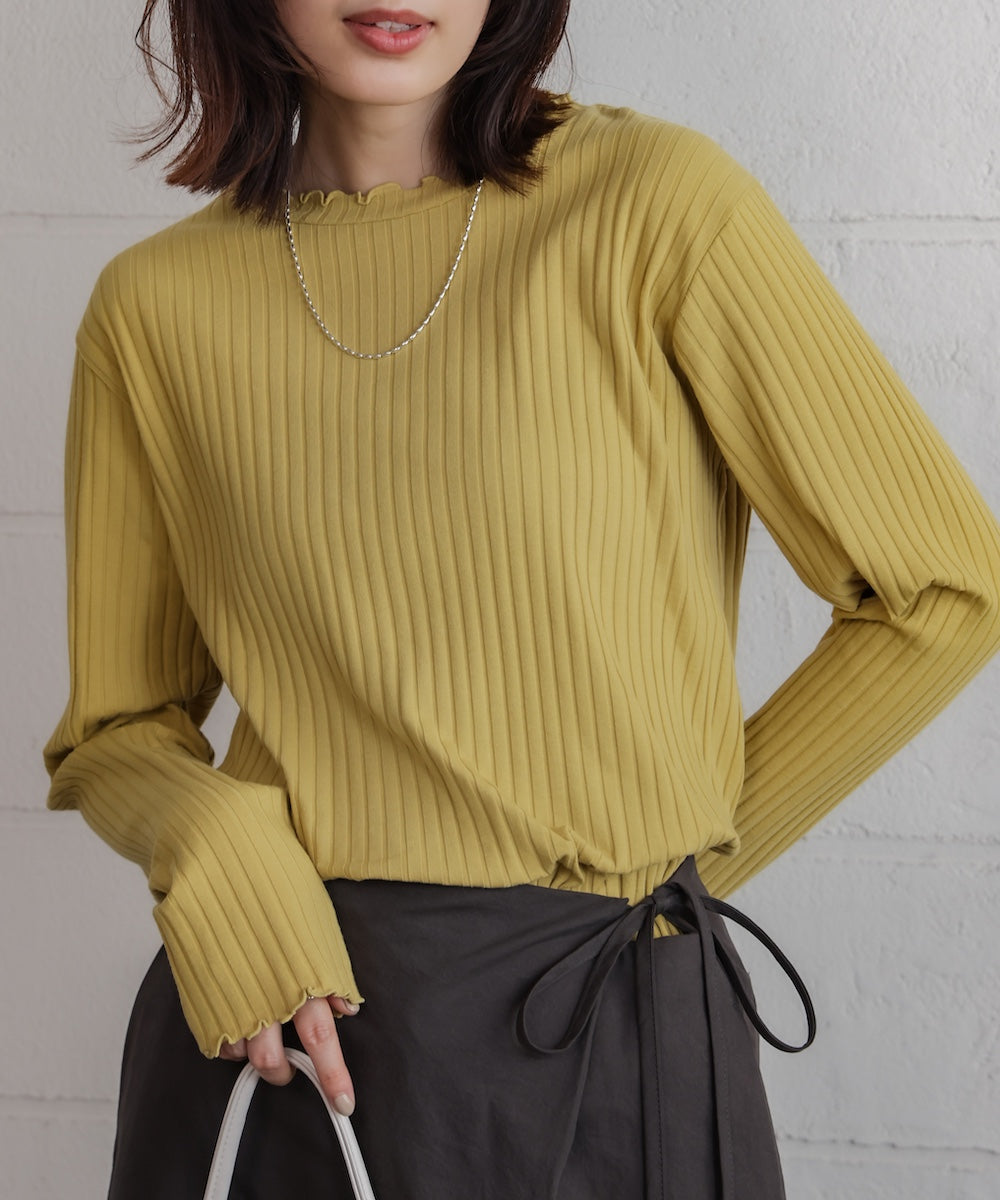 スリーブリブカットソー