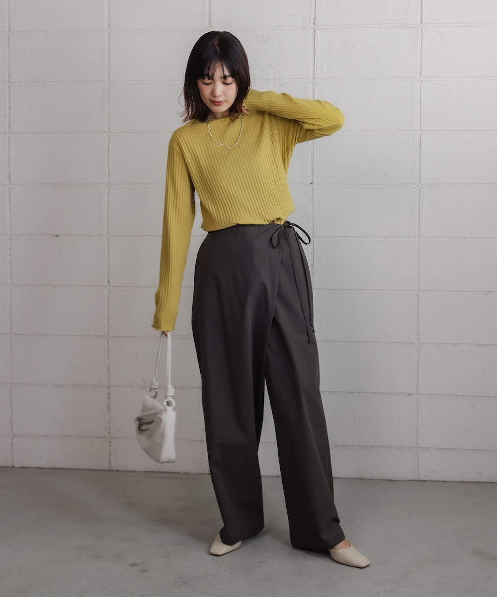 スリーブリブカットソー