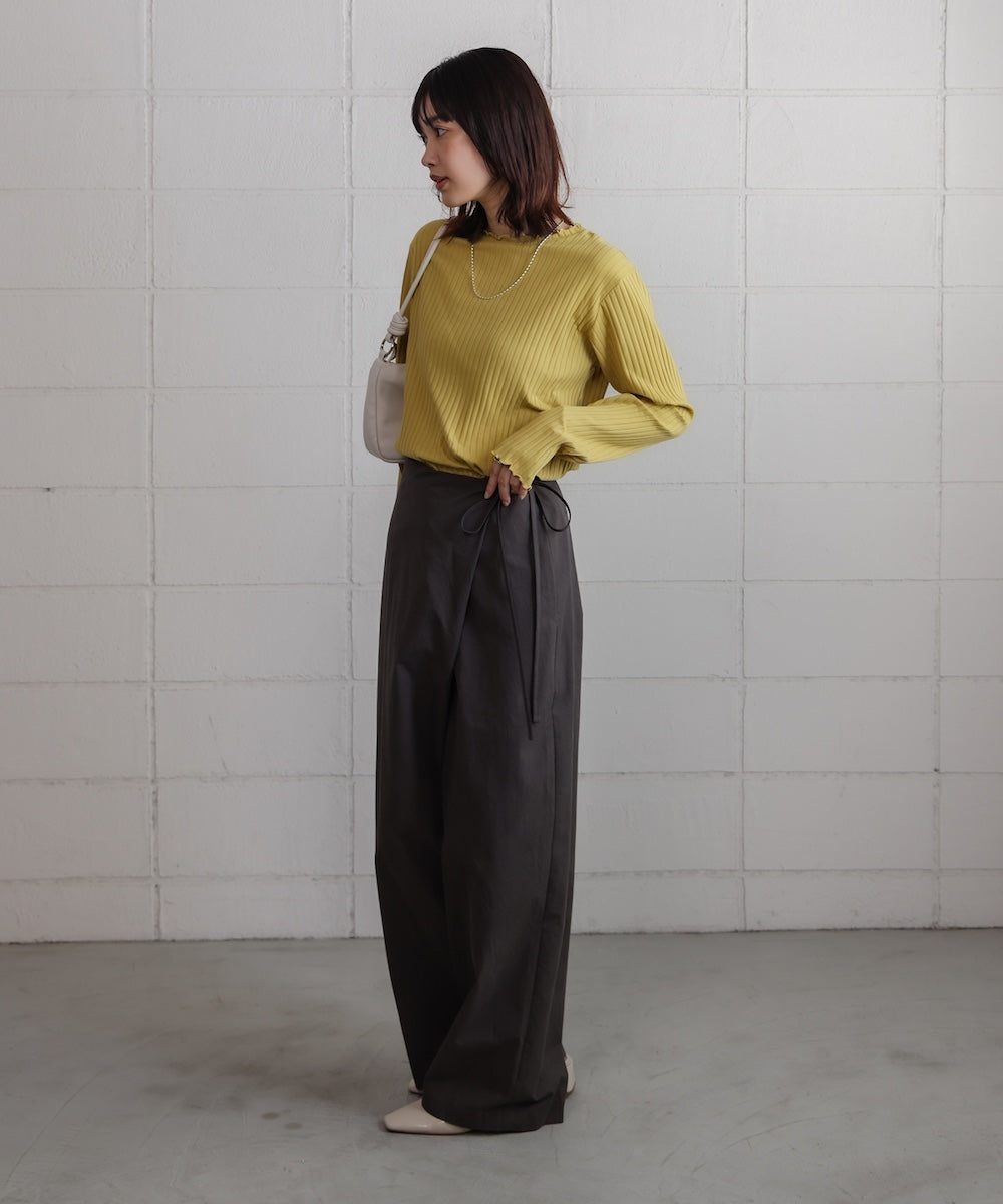 スリーブリブカットソー