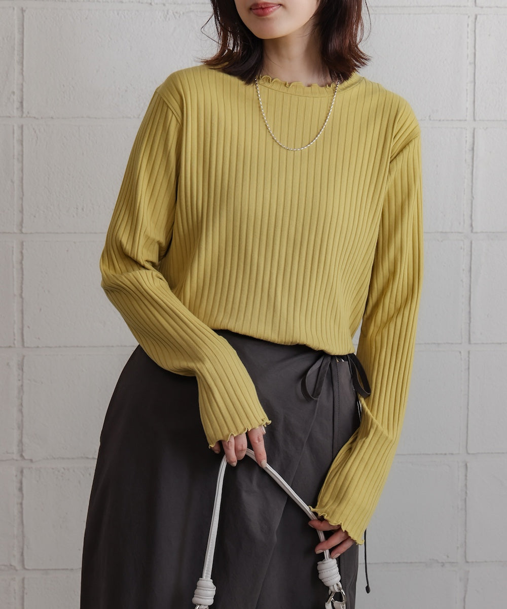 スリーブリブカットソー