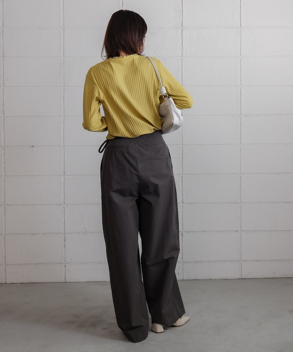 スリーブリブカットソー