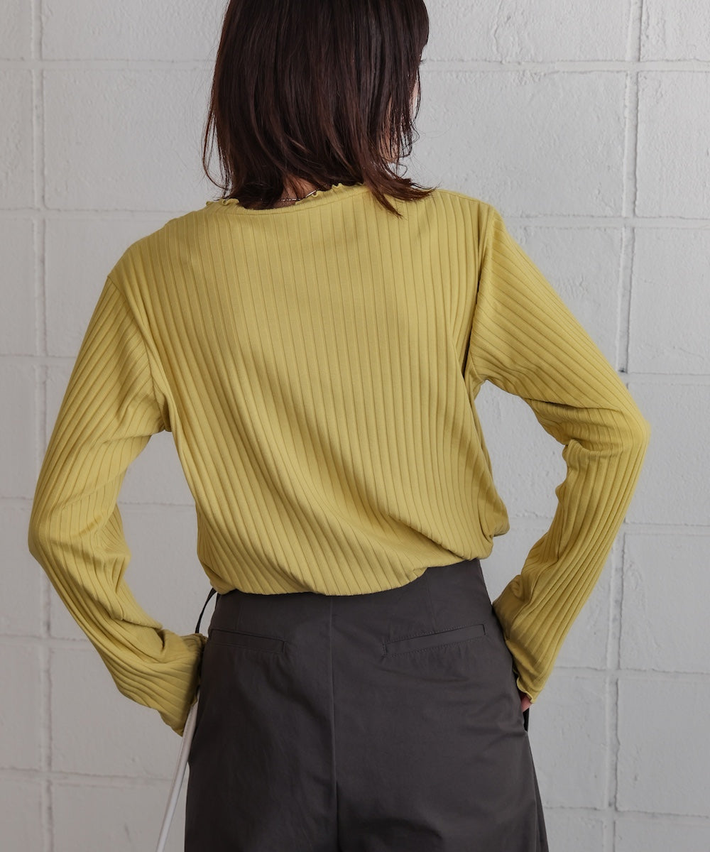 スリーブリブカットソー