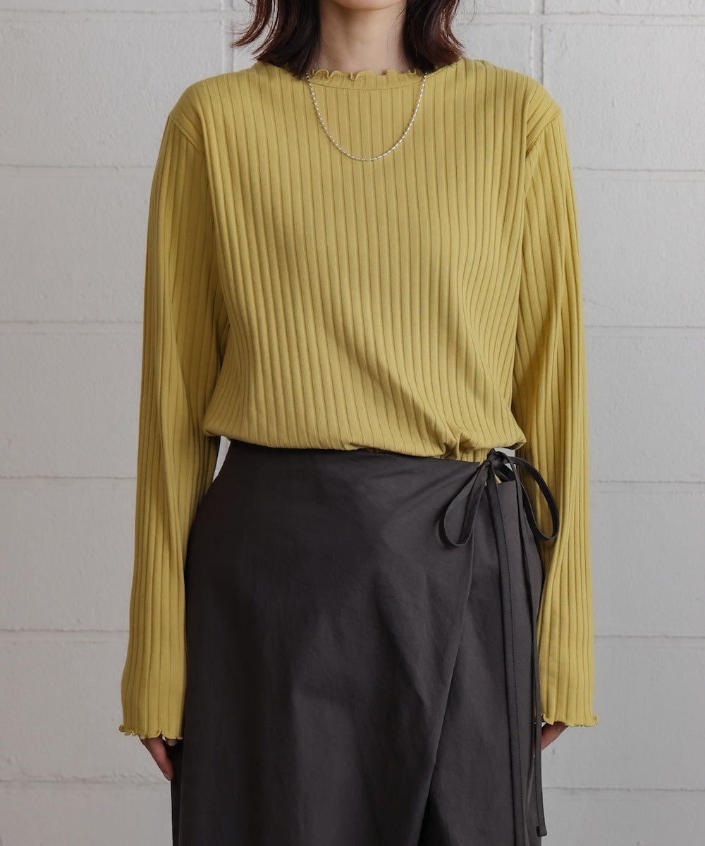 スリーブリブカットソー