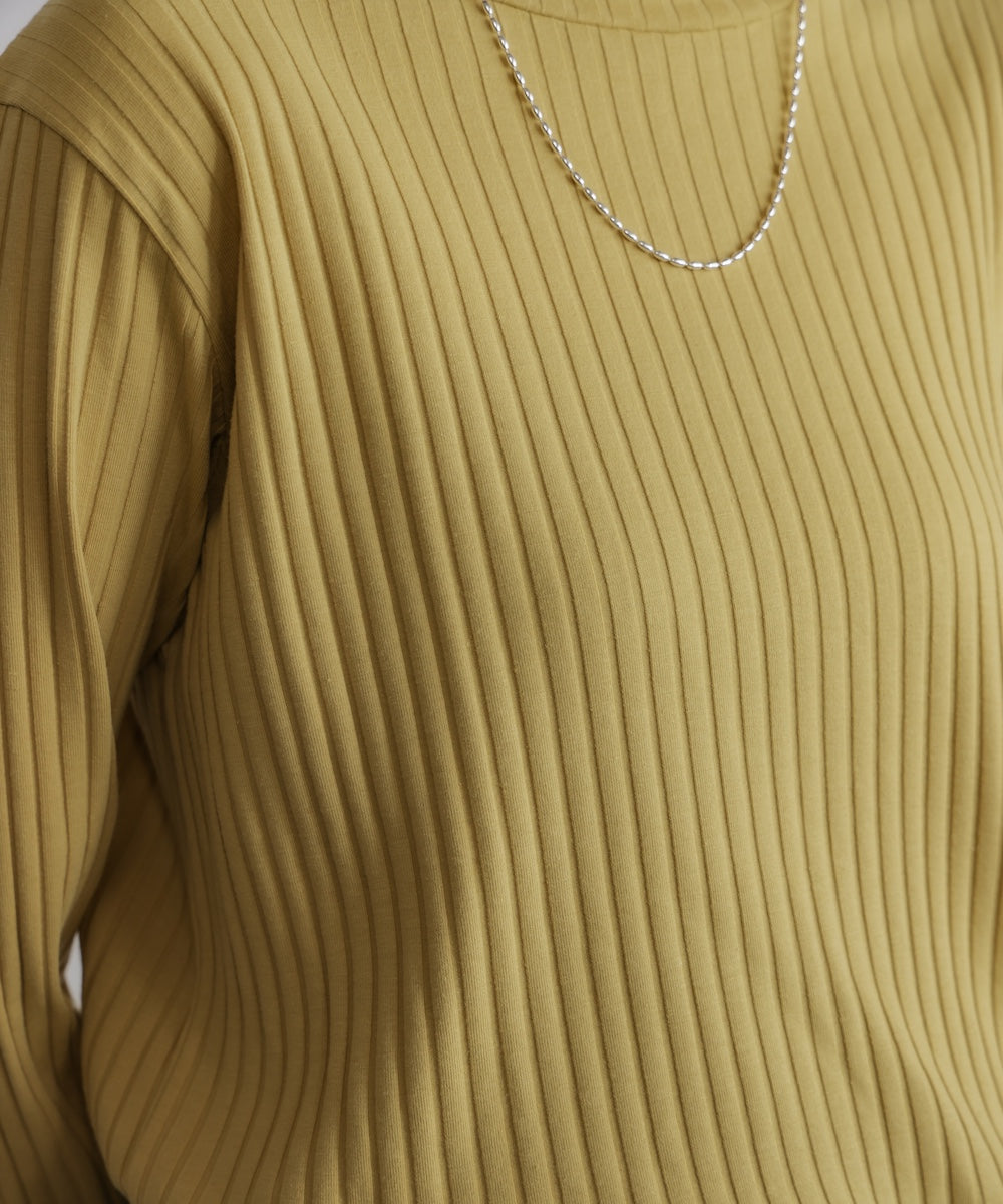 スリーブリブカットソー