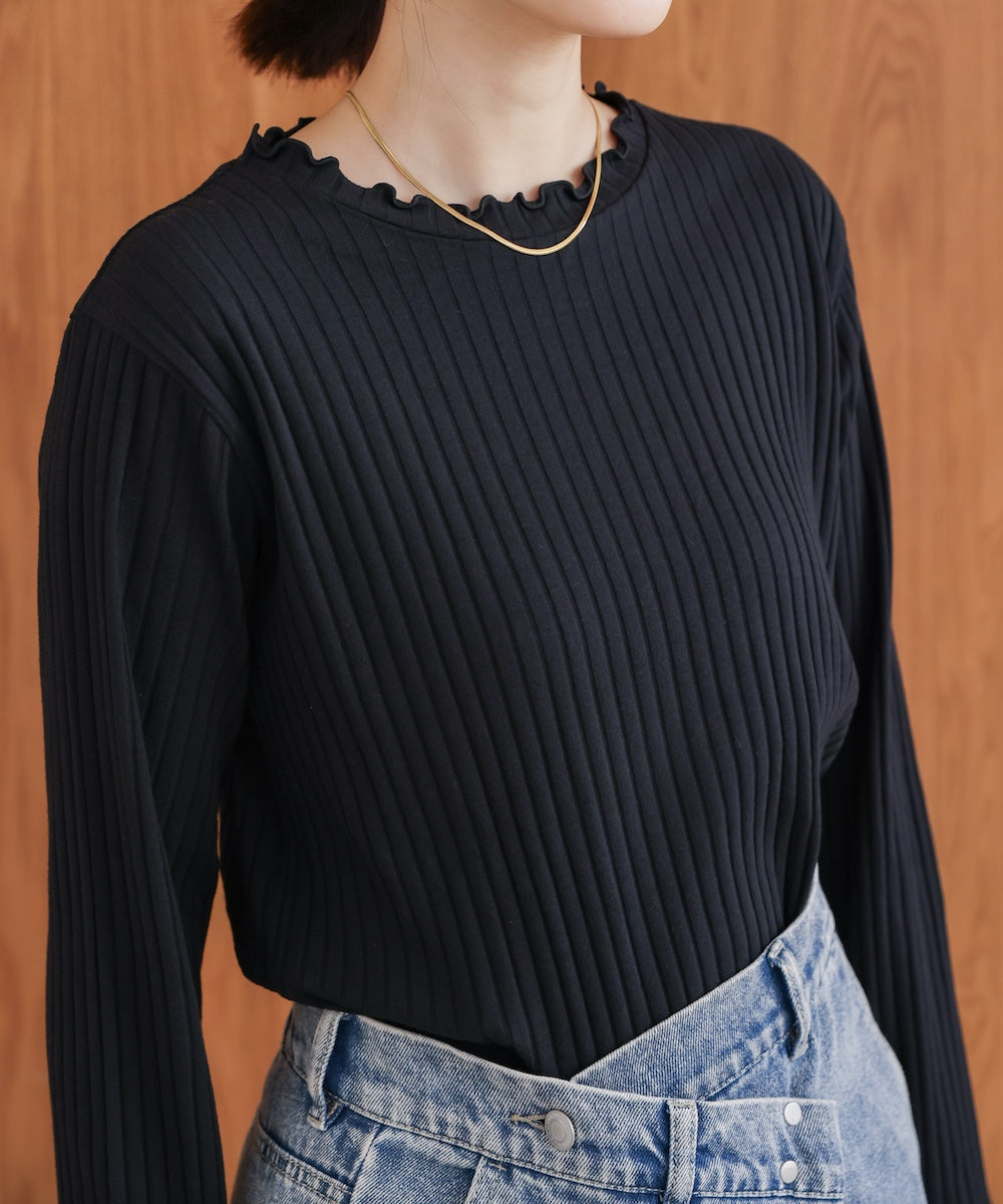 スリーブリブカットソー
