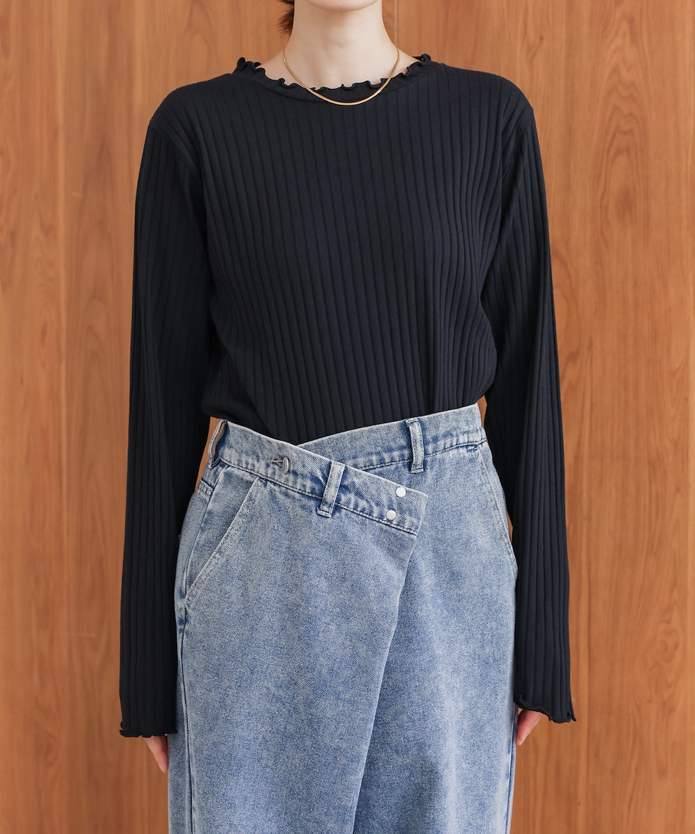 スリーブリブカットソー