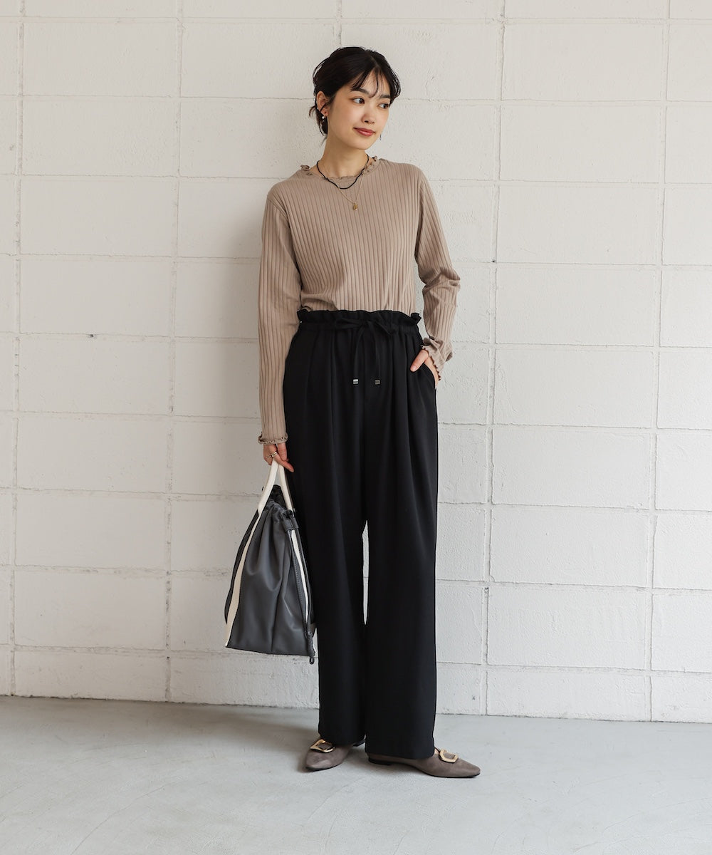 スリーブリブカットソー