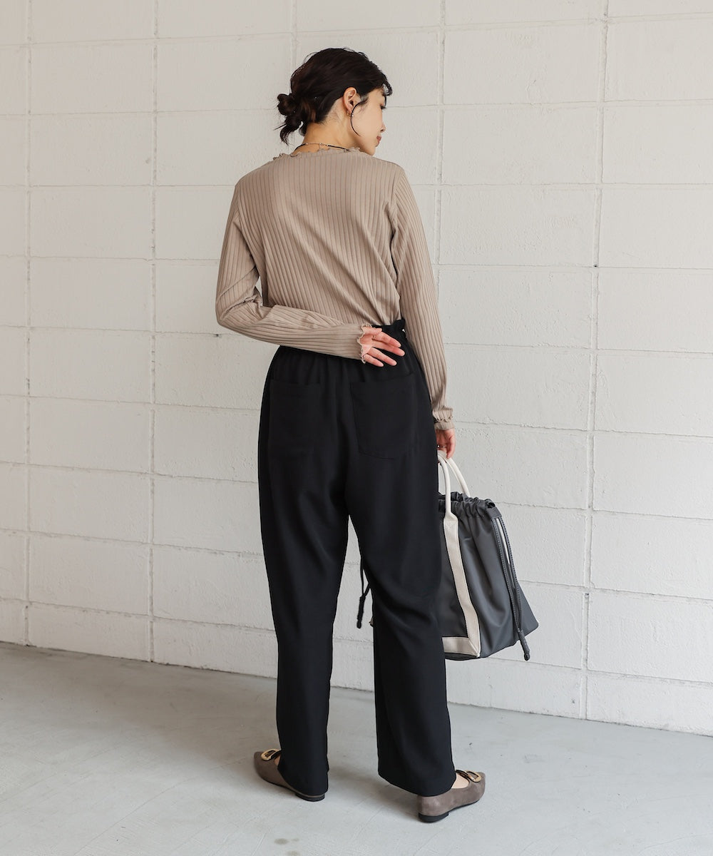 スリーブリブカットソー