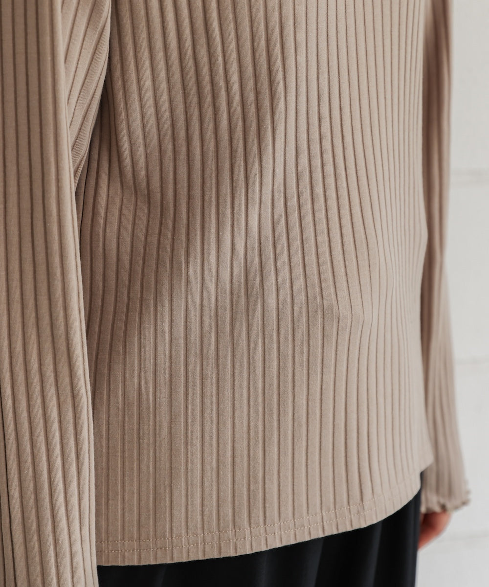 スリーブリブカットソー