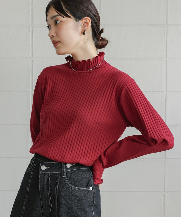 長袖タートルカットソー