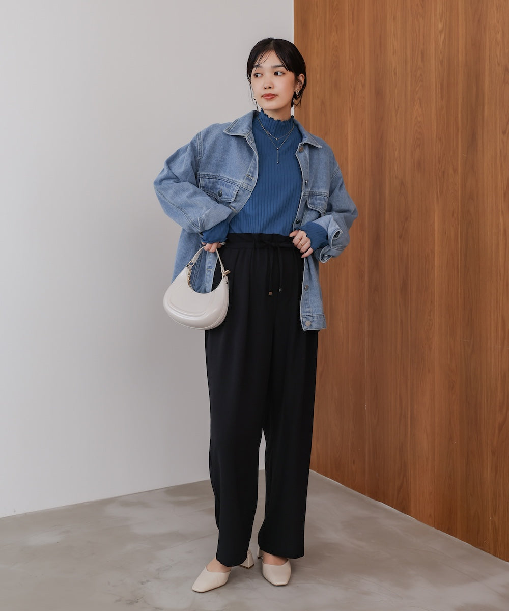 長袖タートルカットソー