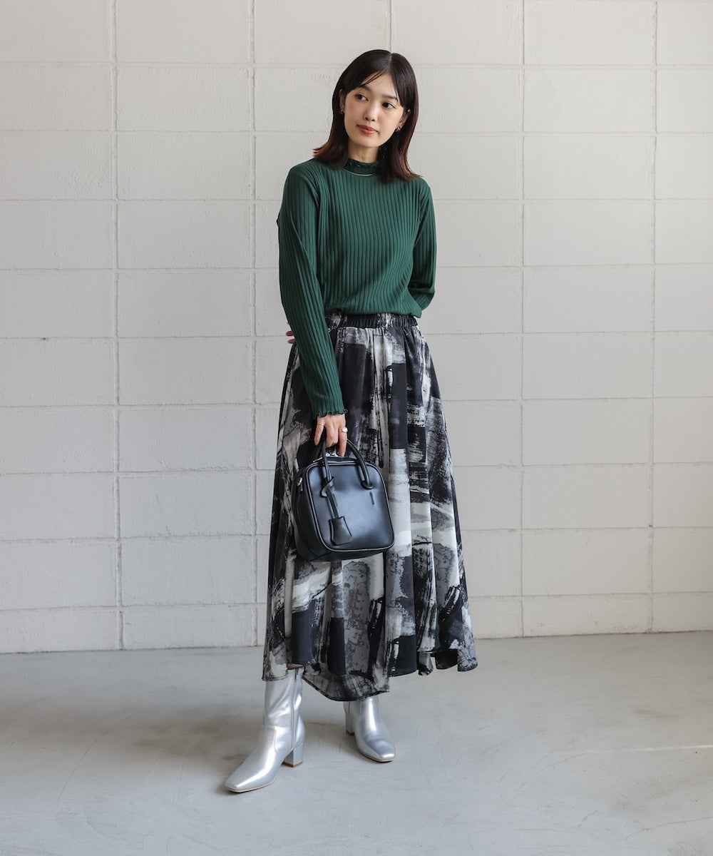 長袖タートルカットソー