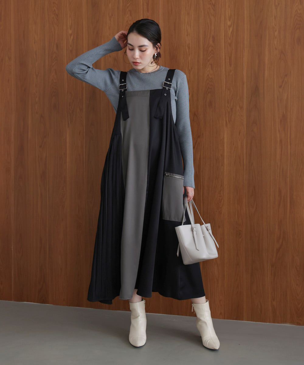 肩ベルトブロッキングジャンスカ