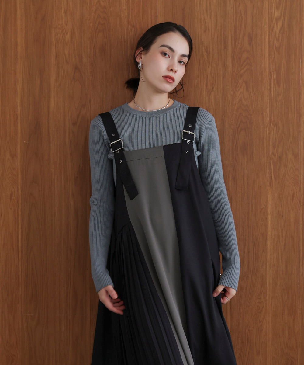 肩ベルトブロッキングジャンスカ