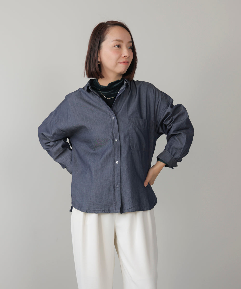 シアーデニム2WAYシャツ