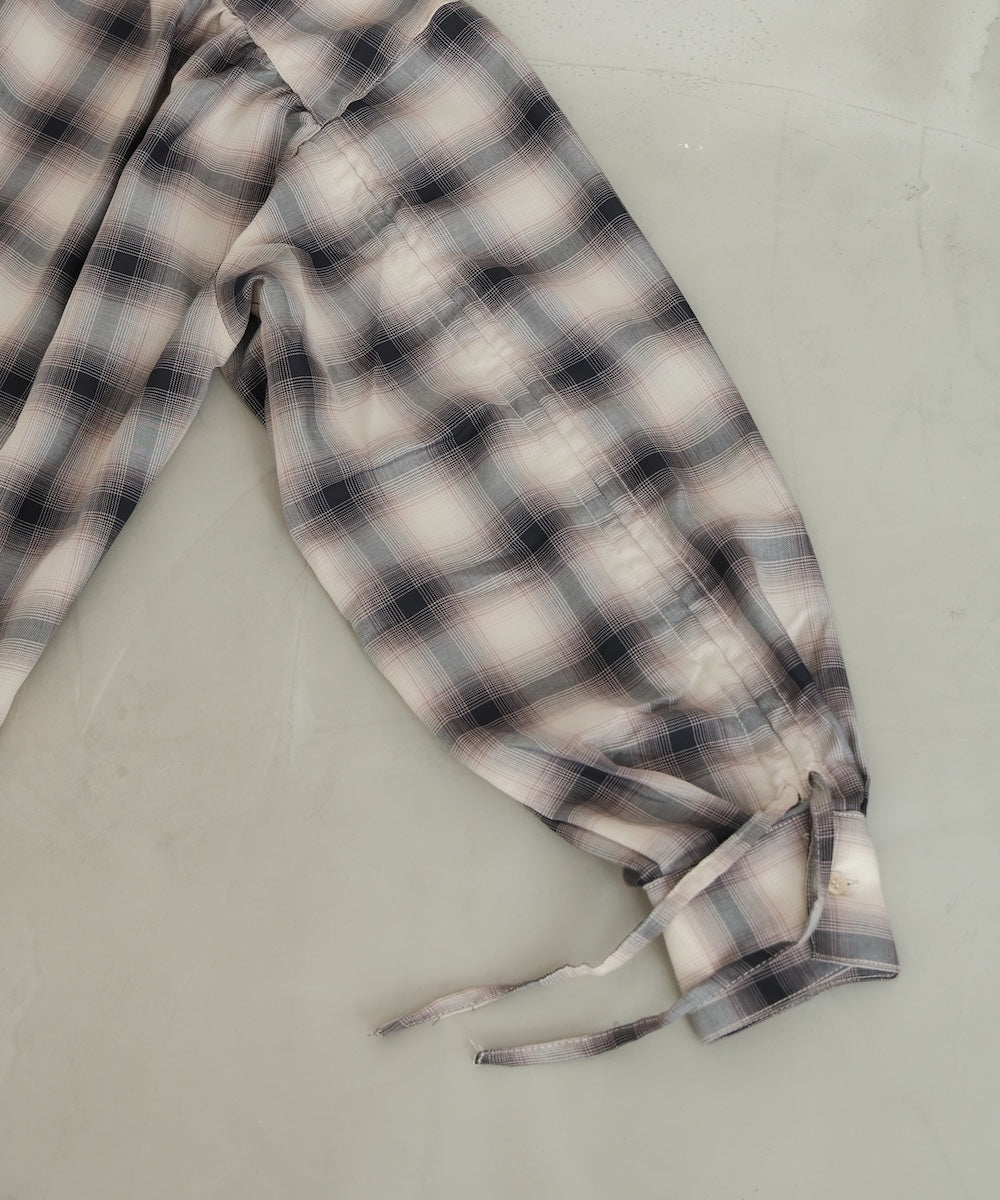 チェックバックギャザーシャツ