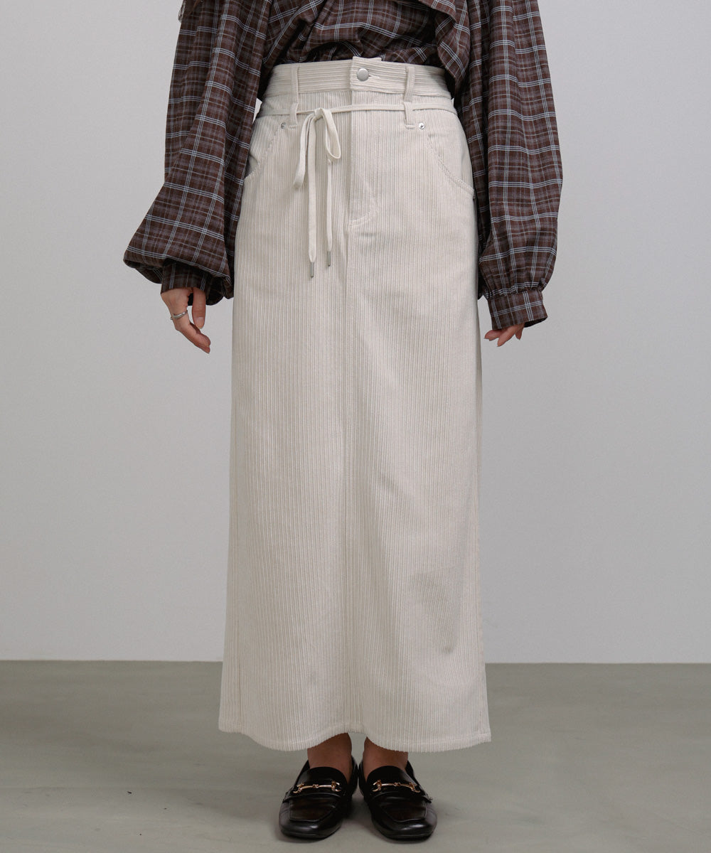 コーデュロイIラインスカート