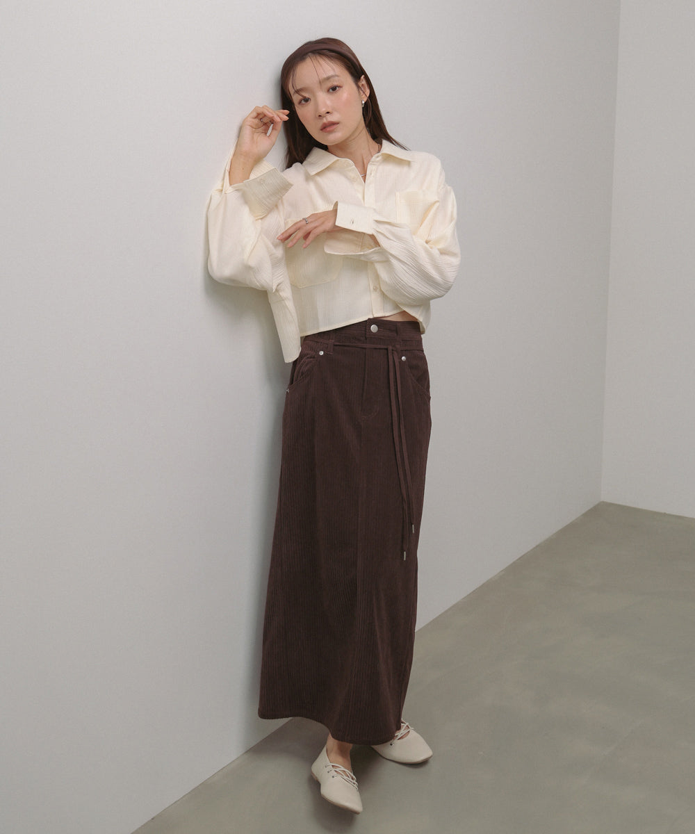 コーデュロイIラインスカート