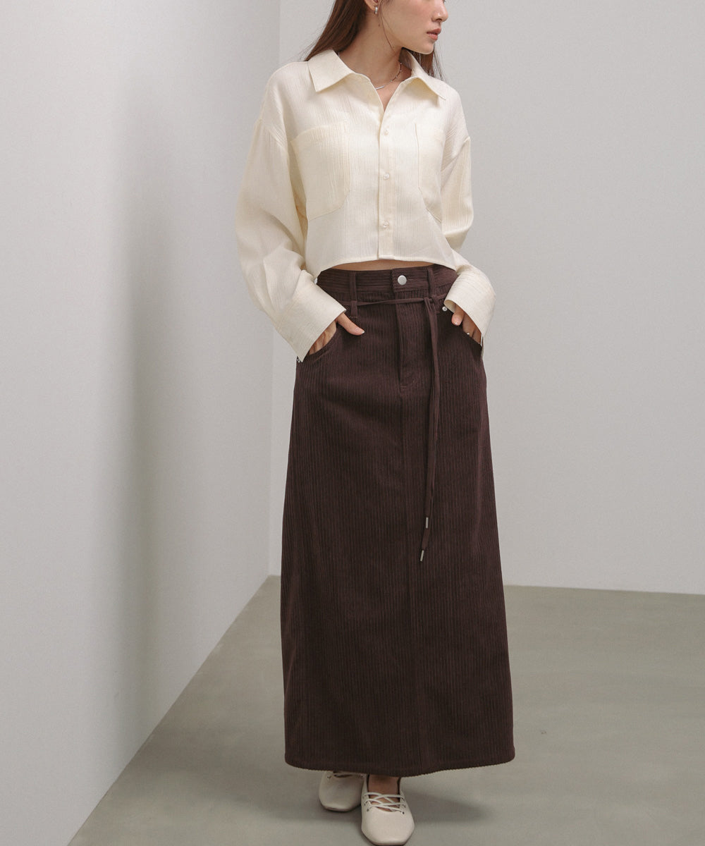 コーデュロイIラインスカート