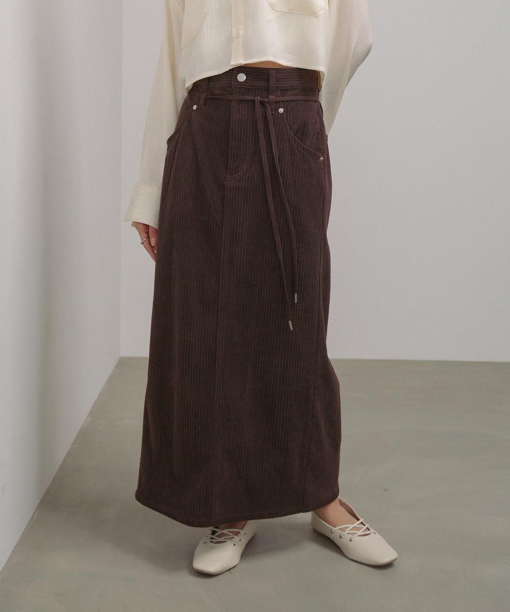 コーデュロイIラインスカート