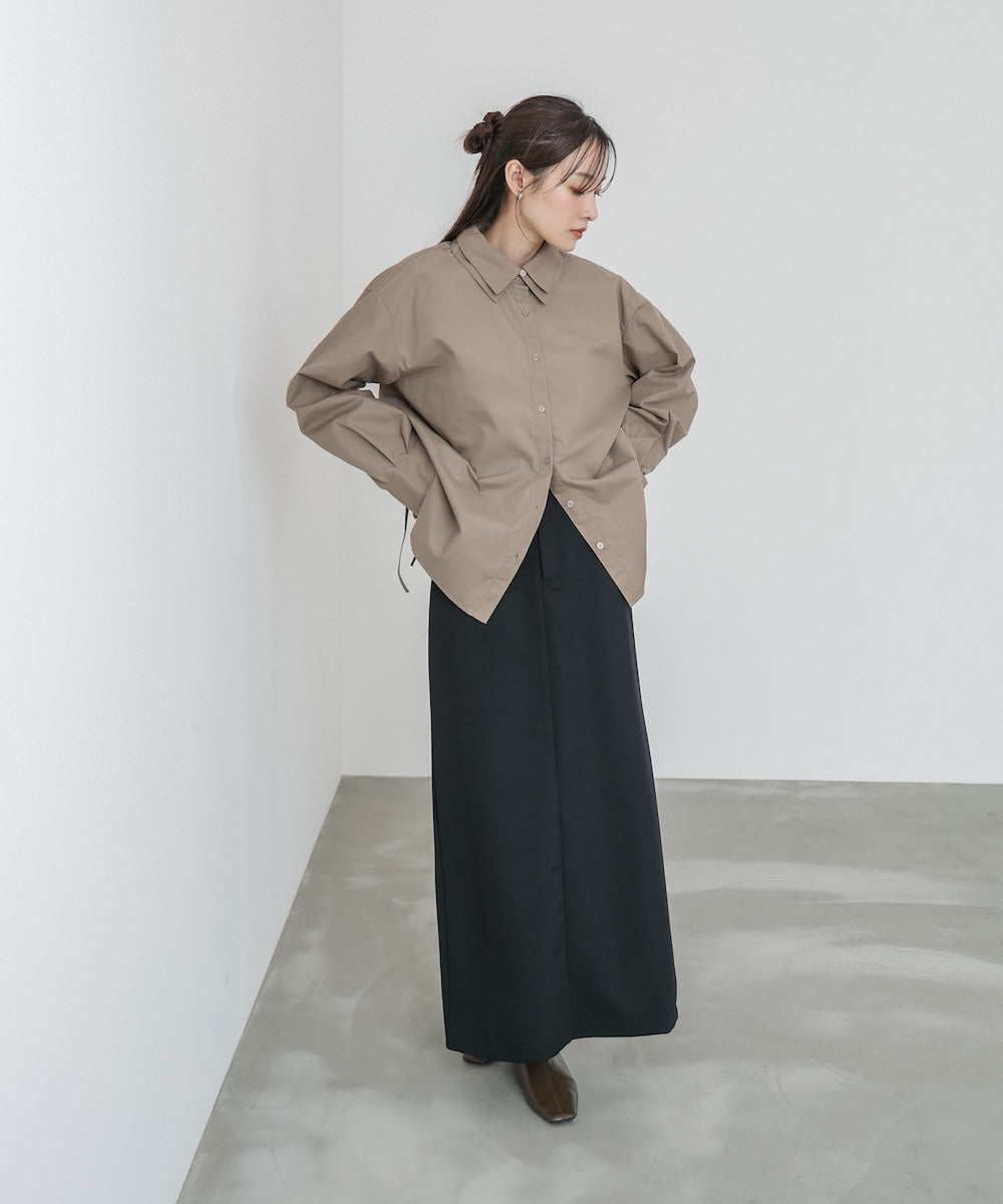 ダブルカラー袖リボンシャツ