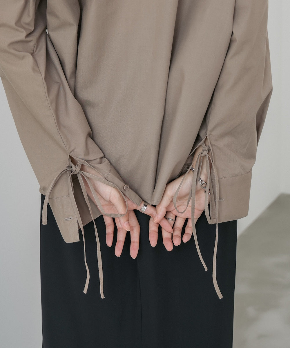 ダブルカラー袖リボンシャツ