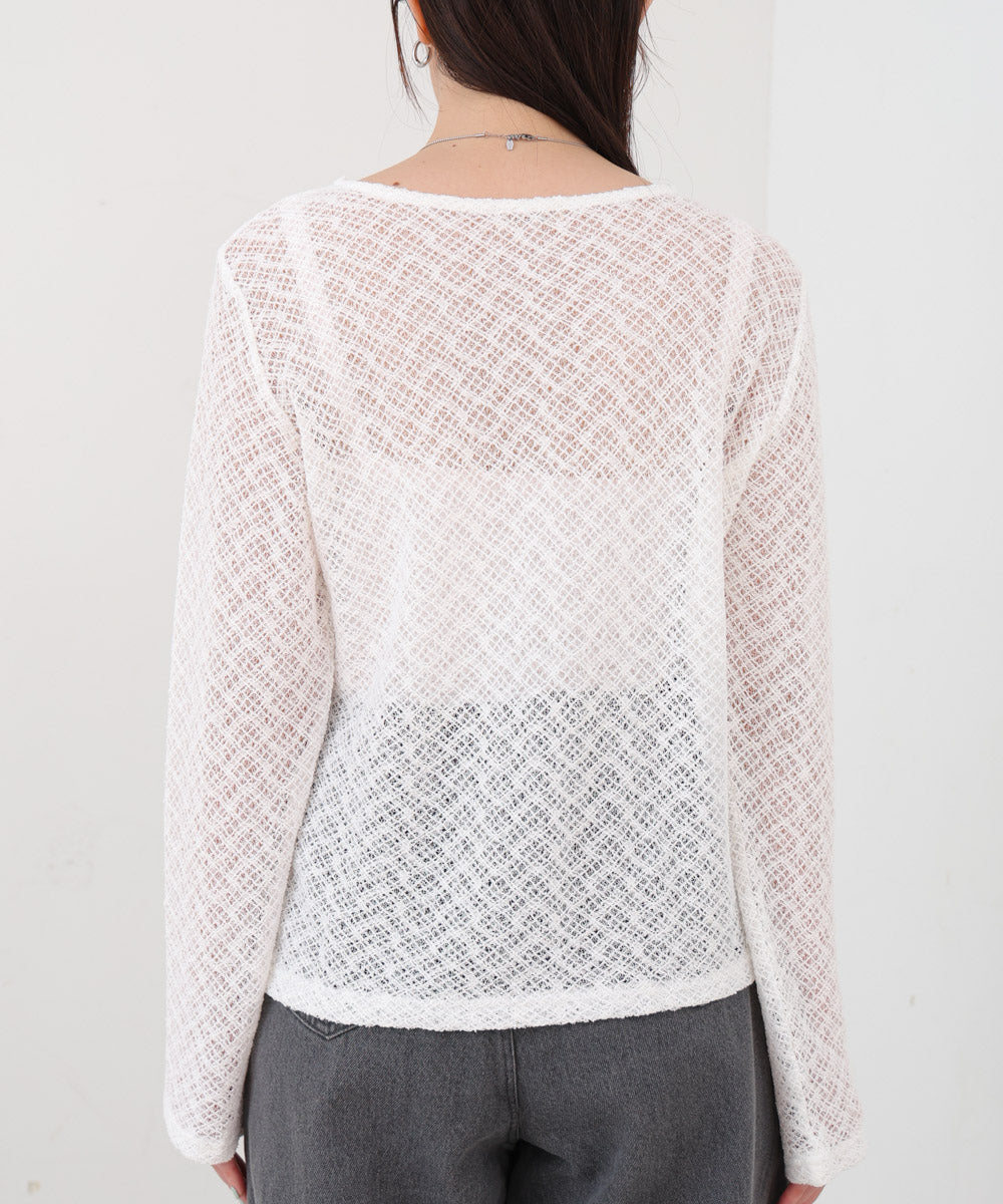 レースフリルシアーロングTシャツ