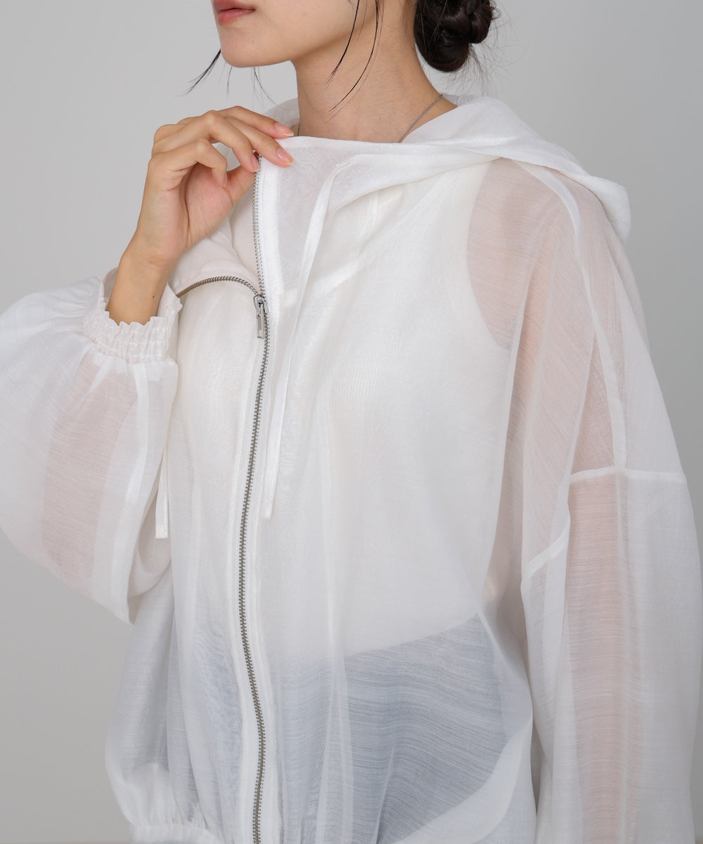 フード付きシアーパーカー