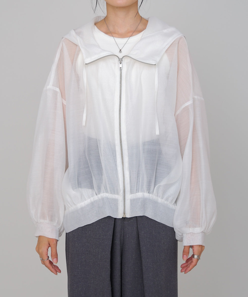 フード付きシアーパーカー