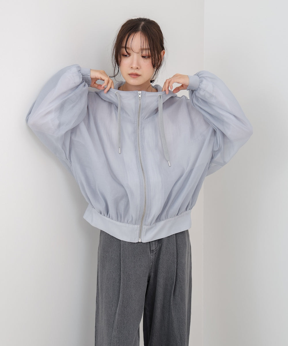 フード付きシアーパーカー