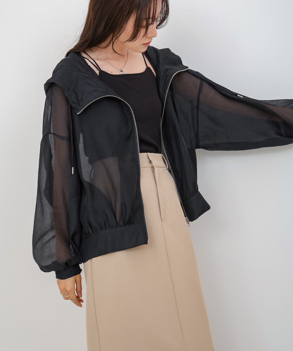 フード付きシアーパーカー