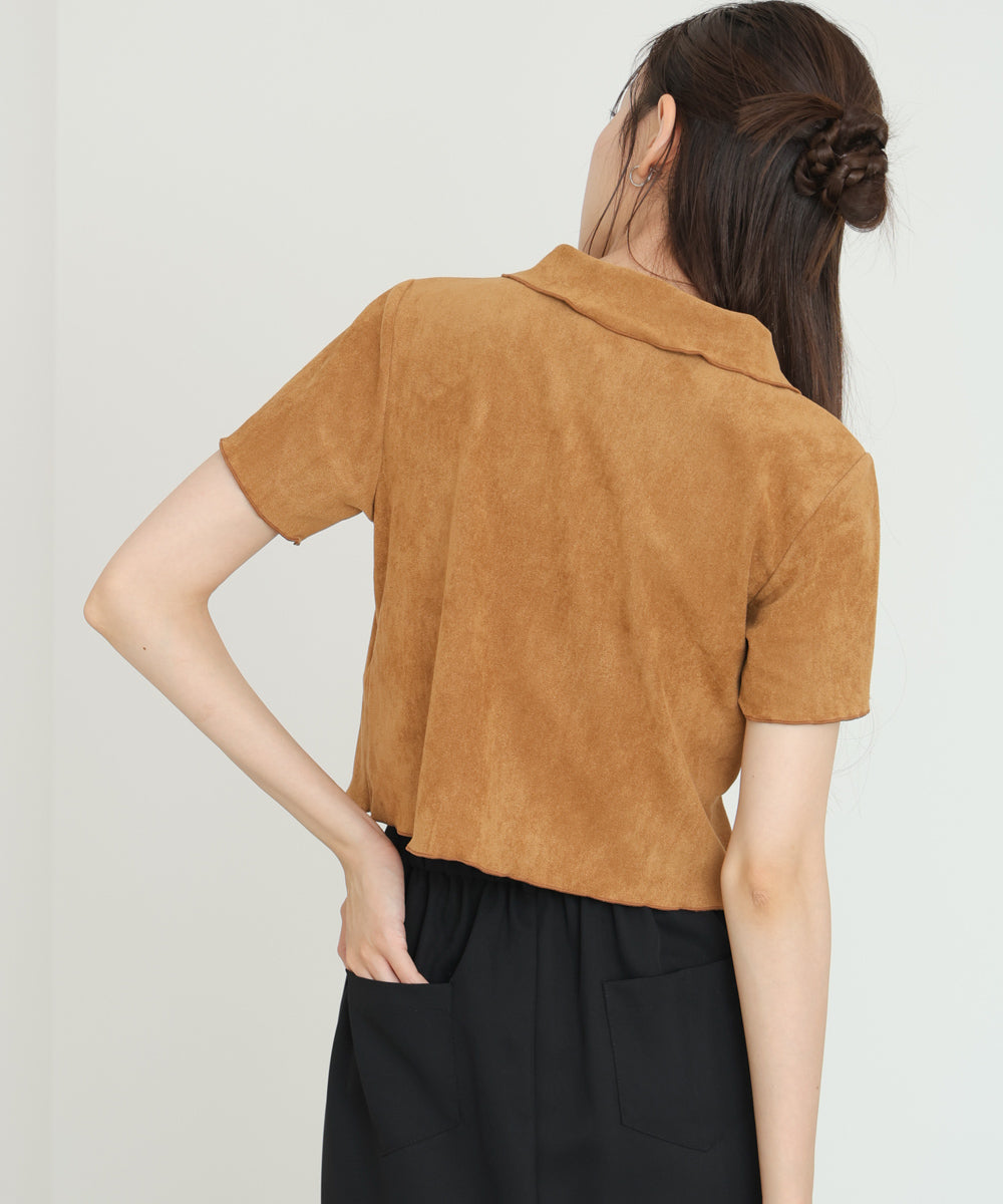 ライトスエード半袖メロウシャツ