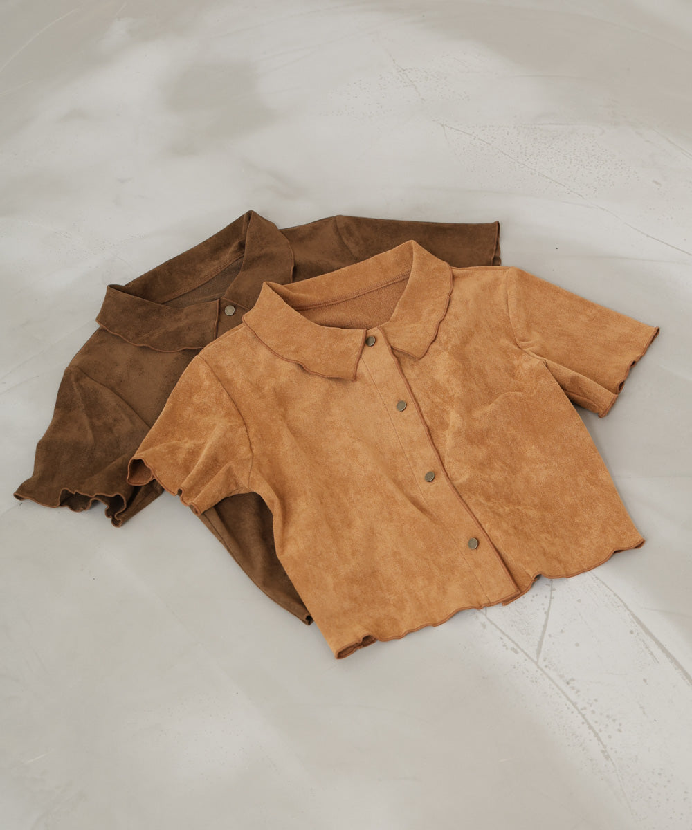 ライトスエード半袖メロウシャツ