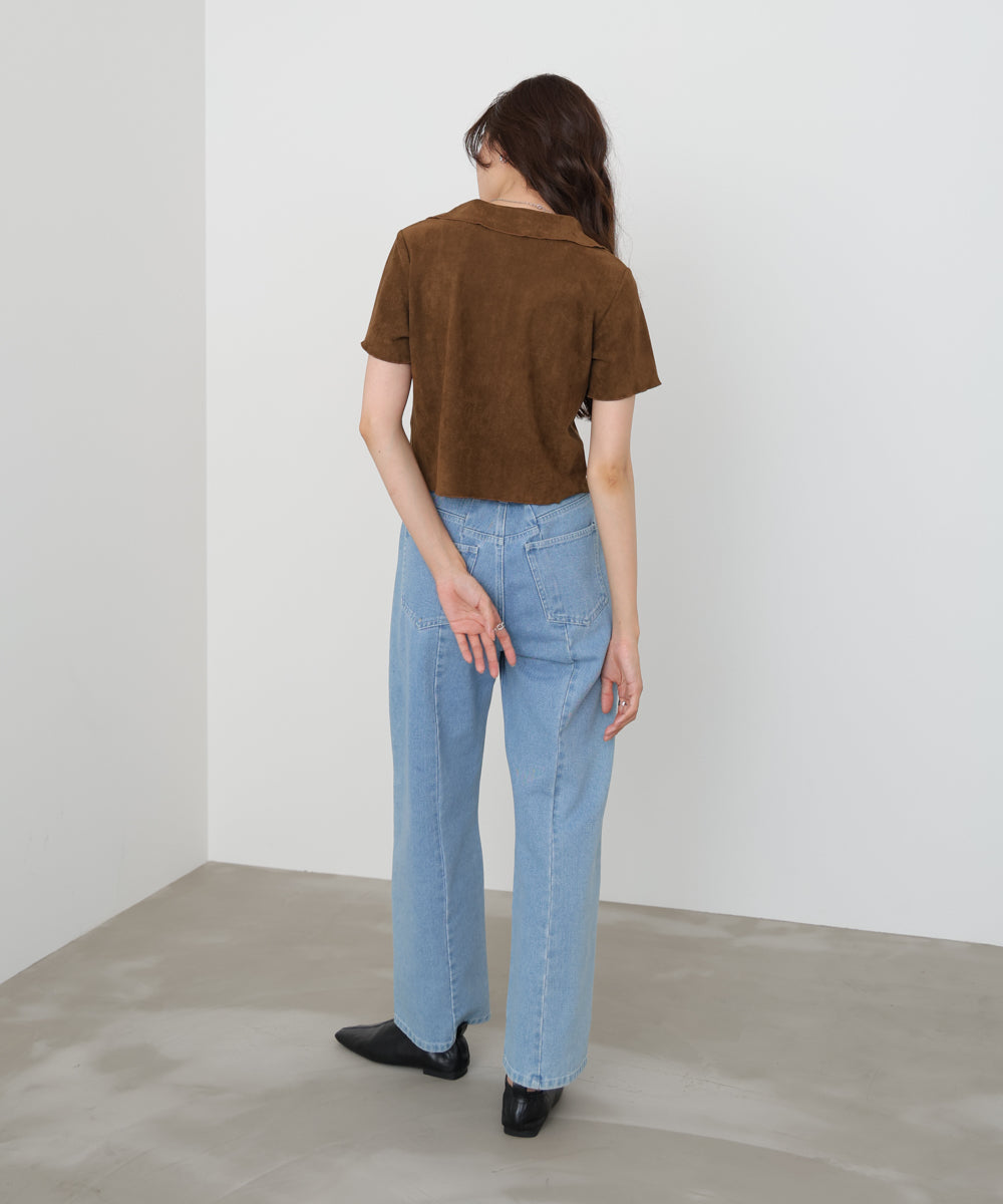 ライトスエード半袖メロウシャツ