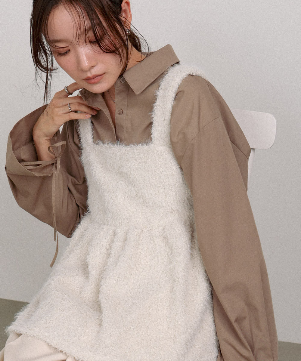 ブークレーシャギー ペプラムキャミソール