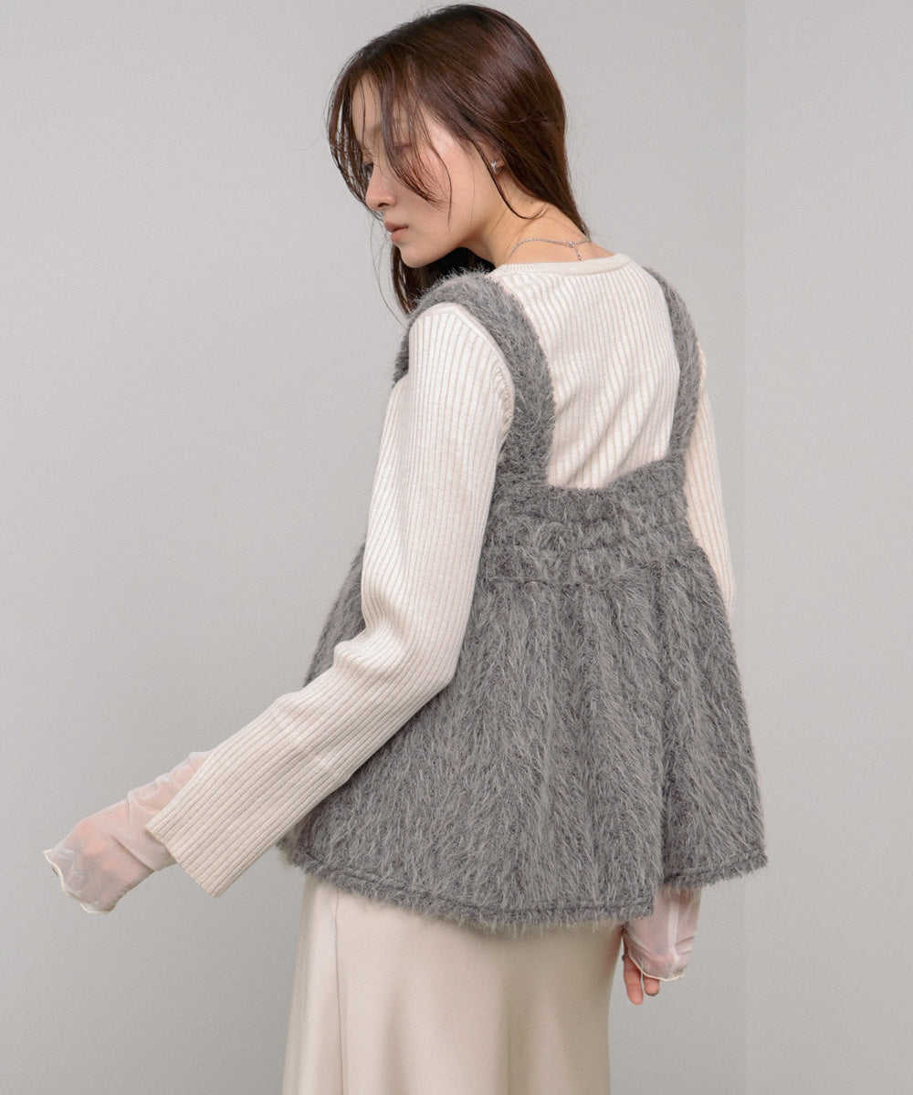 ブークレーシャギー ペプラムキャミソール