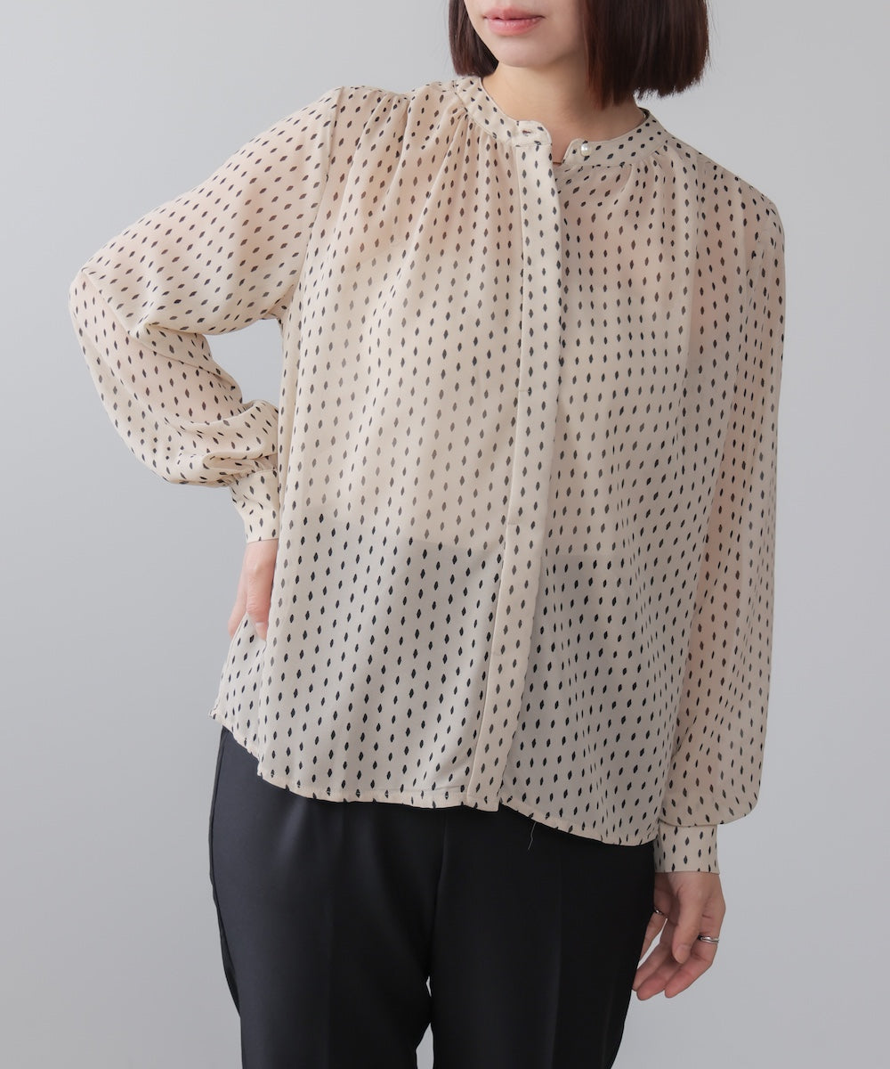 パターンシフォンブラウス
