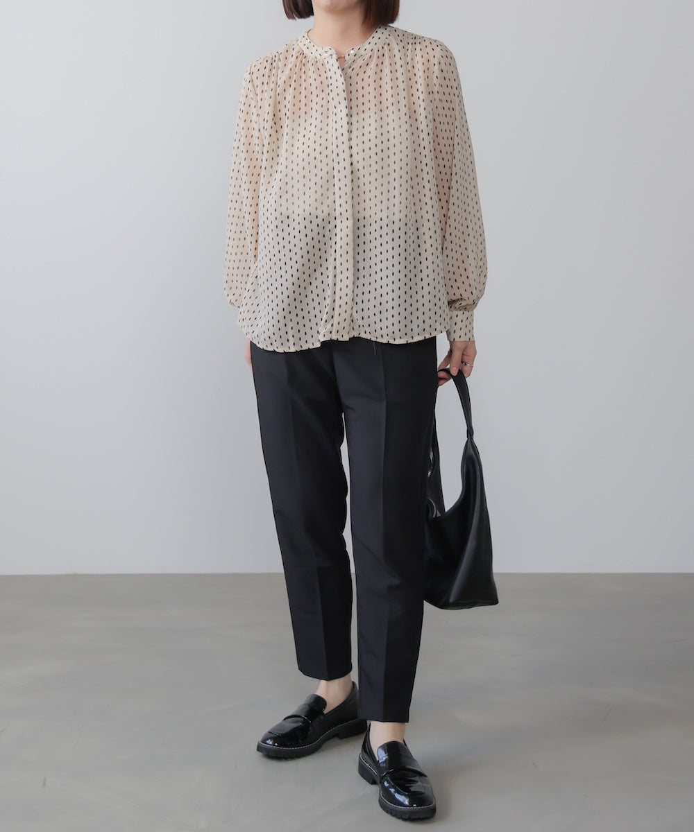 パターンシフォンブラウス