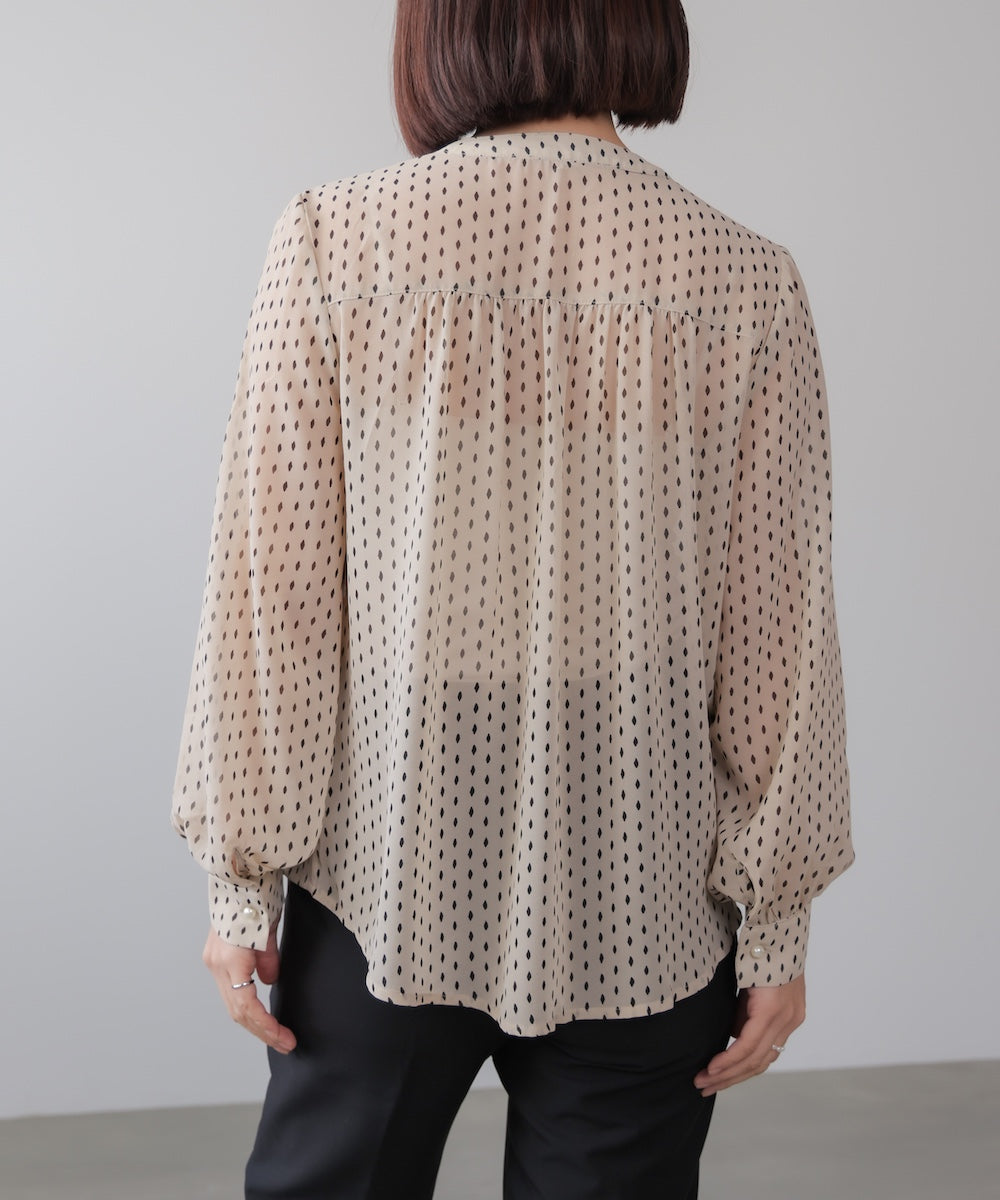 パターンシフォンブラウス