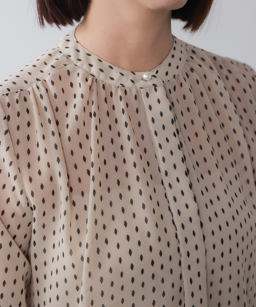 パターンシフォンブラウス