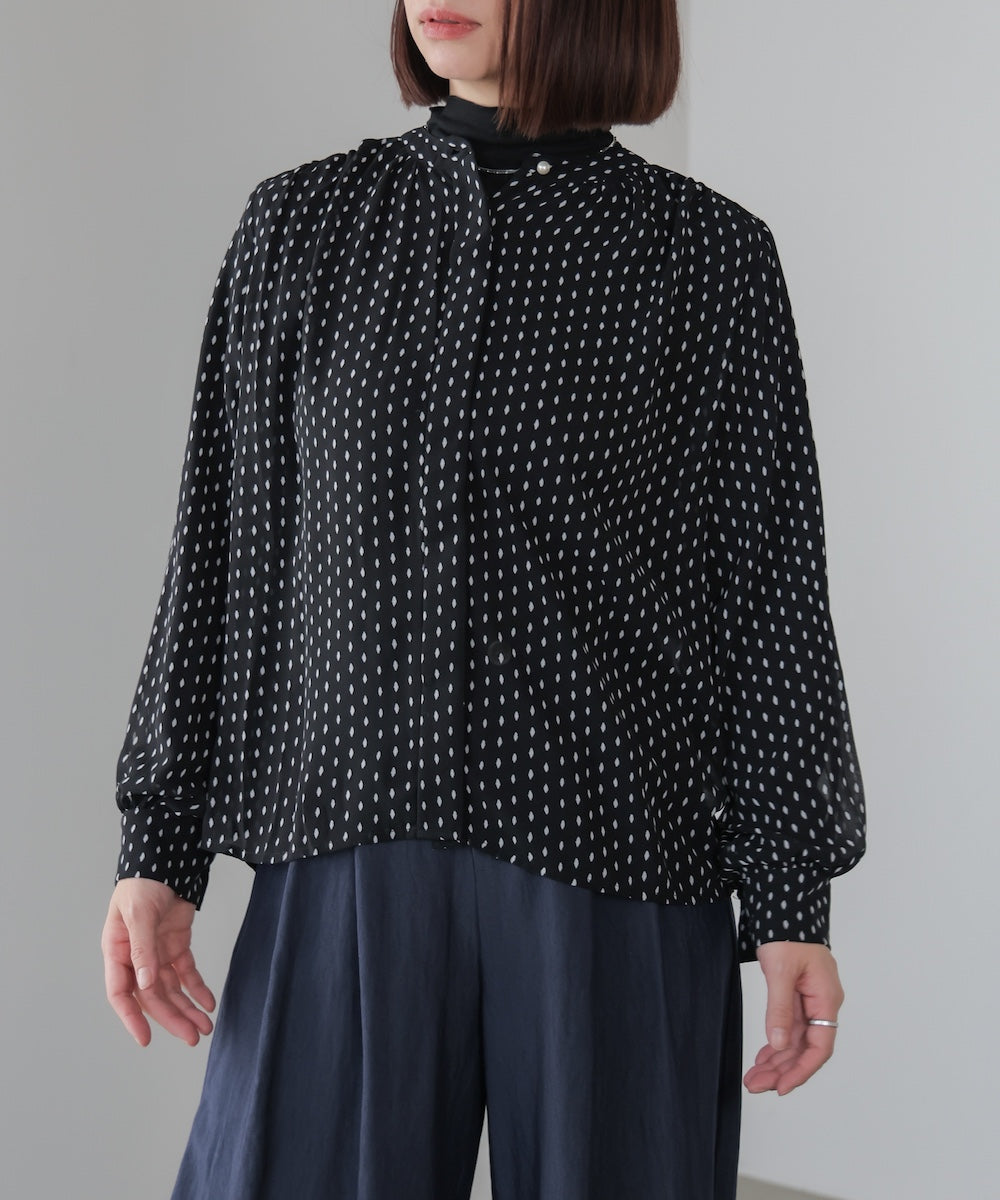 パターンシフォンブラウス