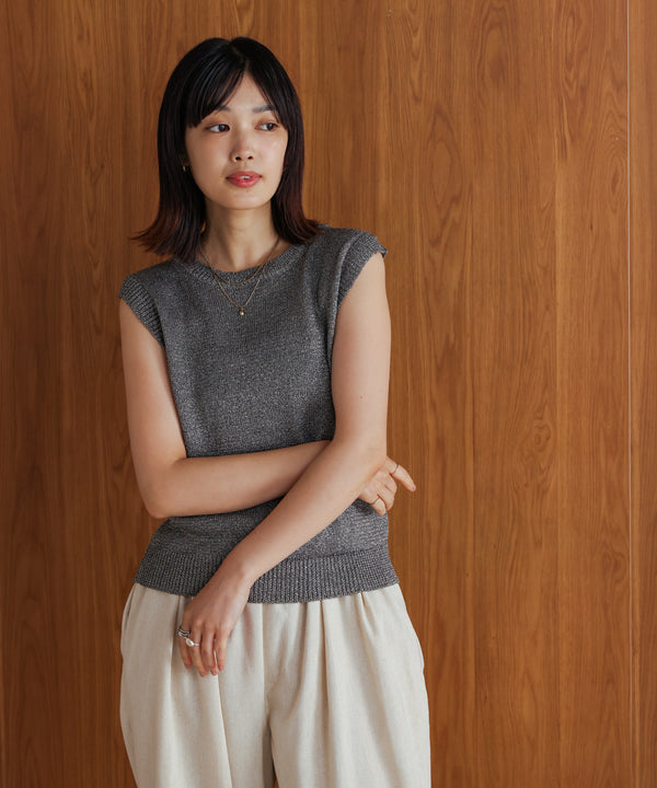 【WEB限定】ラメノースリーブニット