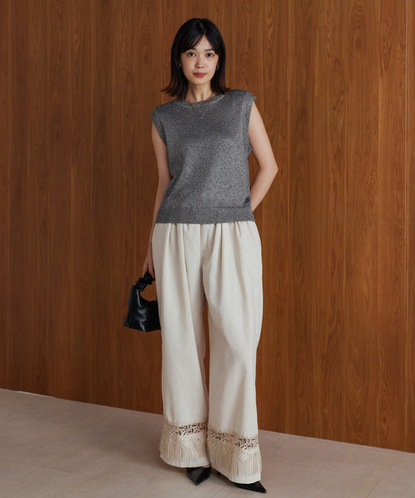 【WEB限定】ラメノースリーブニット