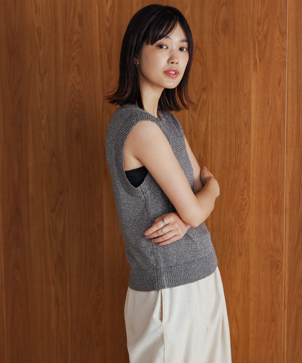 【WEB限定】ラメノースリーブニット