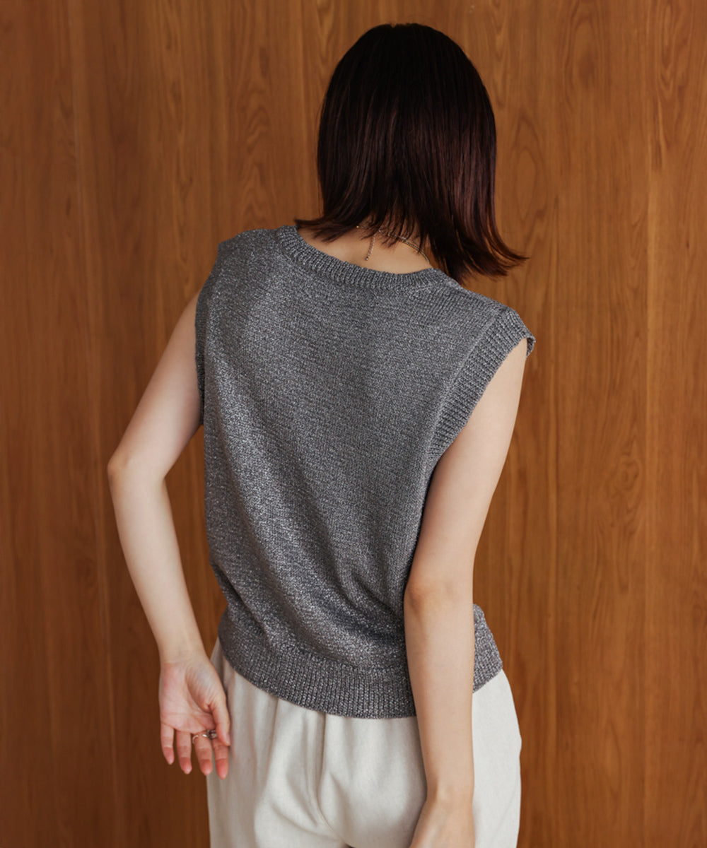 【WEB限定】ラメノースリーブニット